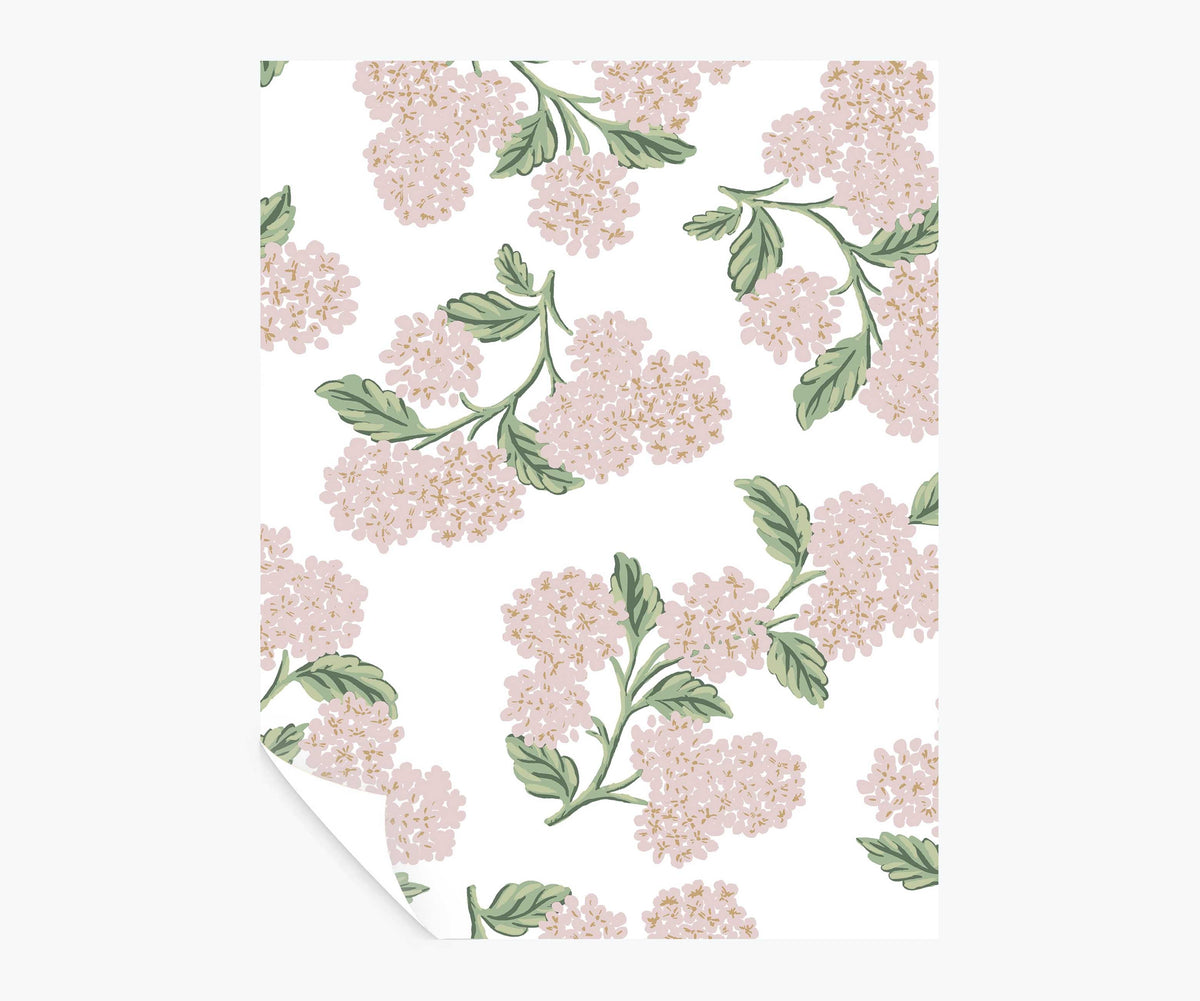 Tracy & Co Hydrangea Peel & Stick Wallpaper Sample - Pink & White