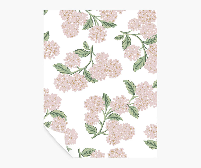 Tracy & Co Hydrangea Peel & Stick Wallpaper Sample - Pink & White