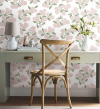 Tracy & Co Hydrangea Peel & Stick Wallpaper - Pink & White