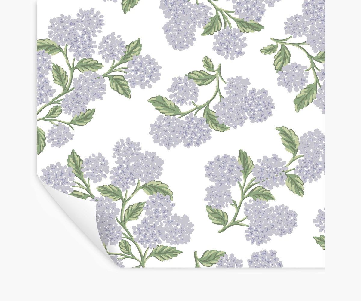 Tracy & Co Hydrangea Peel & Stick Wallpaper - Lilac & White