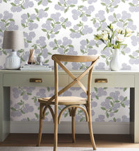 Tracy & Co Hydrangea Peel & Stick Wallpaper - Lilac & White