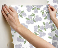 Tracy & Co Hydrangea Peel & Stick Wallpaper - Lilac & White