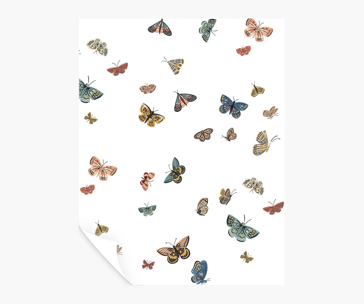 Tracy & Co Butterfly House Peel & Stick Wallpaper Sample - White