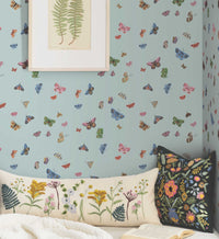 Tracy & Co Butterfly House Peel & Stick Wallpaper - Light Blue