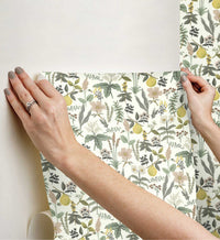 Tracy & Co Herb Garden Peel & Stick Wallpaper - Cream