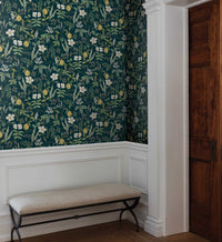 Tracy & Co Herb Garden Peel & Stick Wallpaper Sample - Navy
