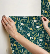 Tracy & Co Herb Garden Peel & Stick Wallpaper - Navy