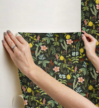 Tracy & Co Herb Garden Peel & Stick Wallpaper - Black