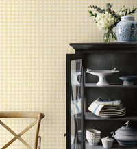 Tracy & Co Daisy Gingham Peel & Stick Wallpaper Sample - Gold
