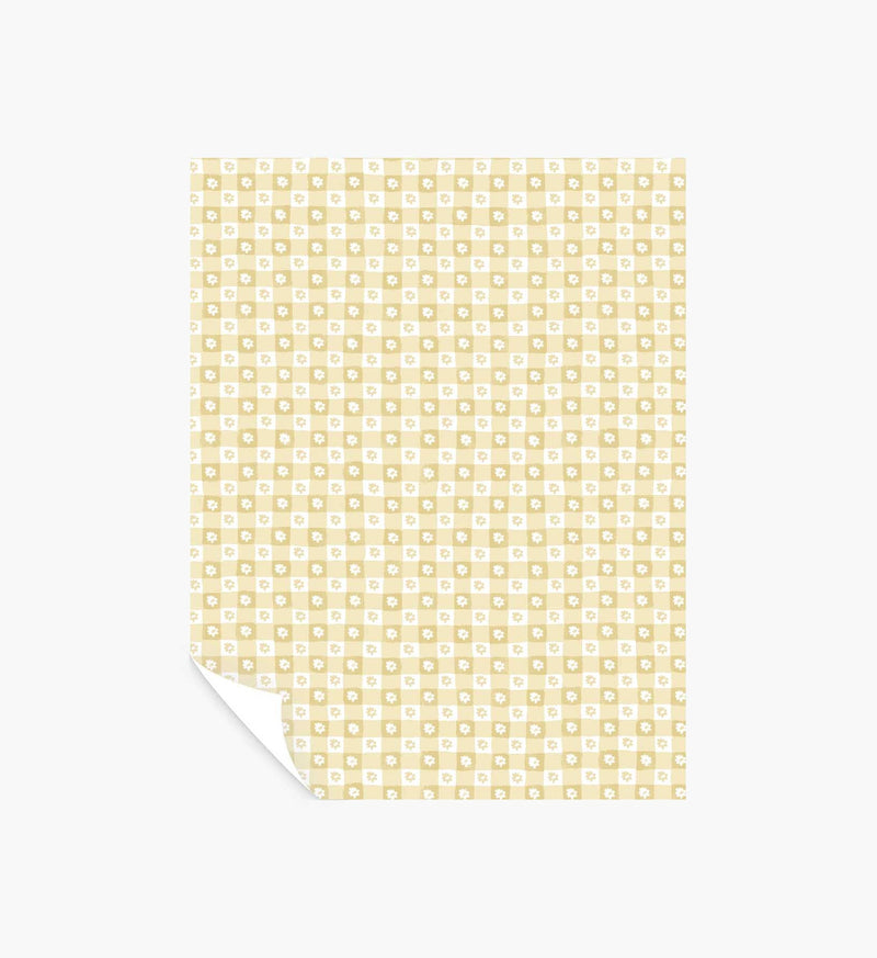 Tracy & Co Daisy Gingham Peel & Stick Wallpaper Sample - Gold