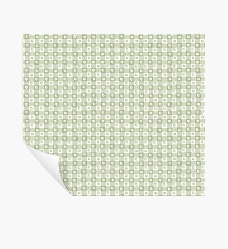 Tracy & Co Daisy Gingham Peel & Stick Wallpaper - Green