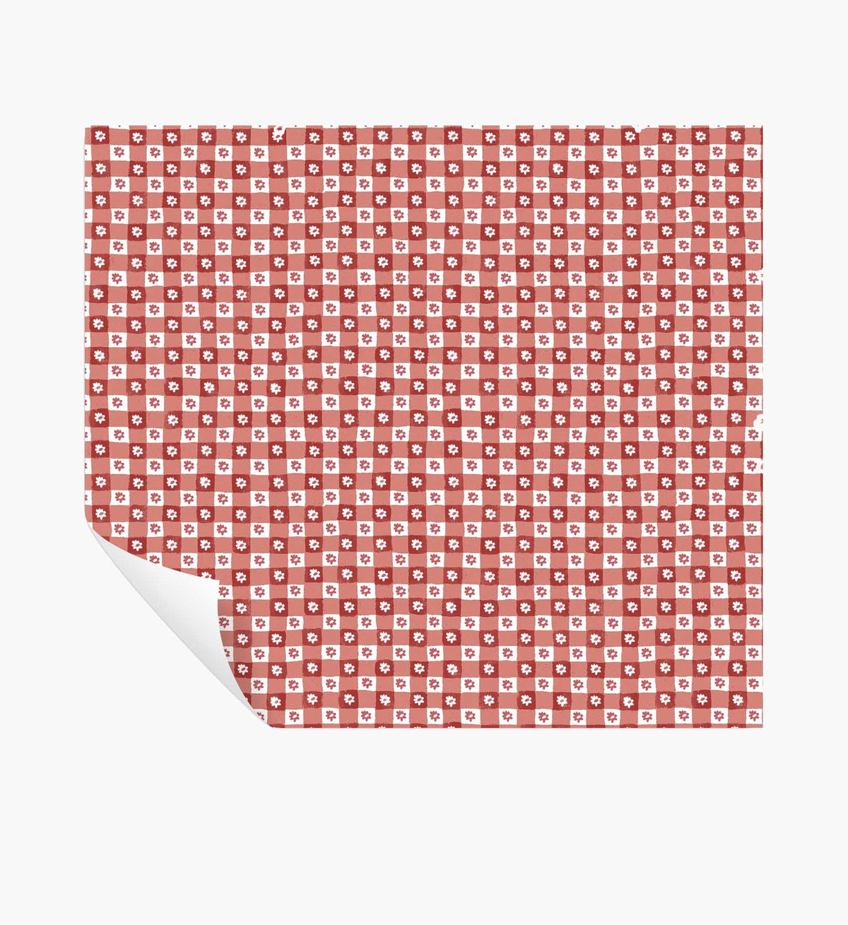 Tracy & Co Daisy Gingham Peel & Stick Wallpaper - Red