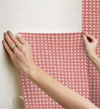 Tracy & Co Daisy Gingham Peel & Stick Wallpaper - Red