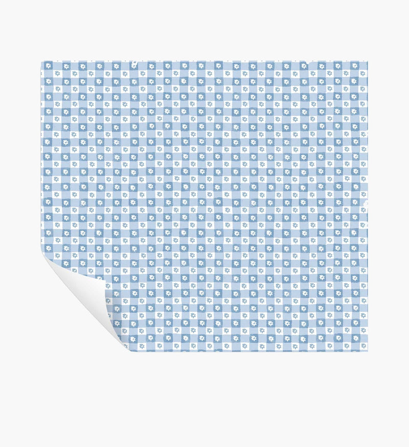 Tracy & Co Daisy Gingham Peel & Stick Wallpaper - Blue