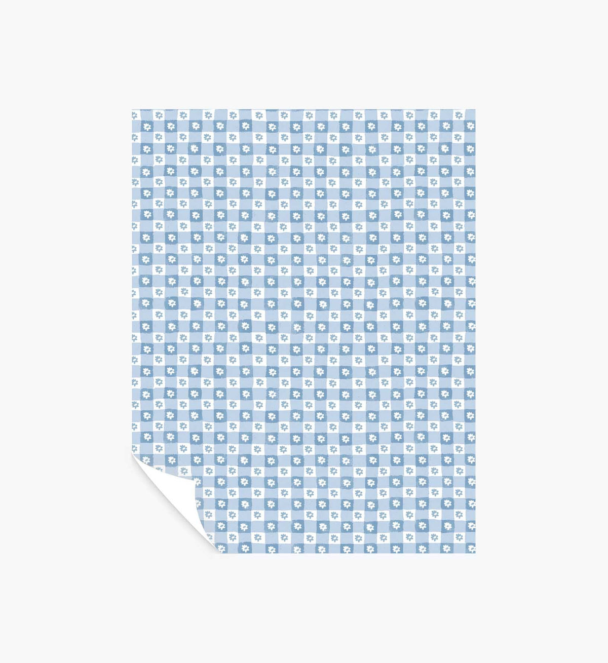 Tracy & Co Daisy Gingham Peel & Stick Wallpaper Sample - Blue