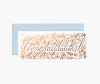 Tracy & Co Champagne Floral Money Holder Congrats Card - Single Card