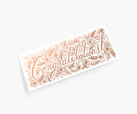 Tracy & Co Champagne Floral Money Holder Congrats Card - Single Card