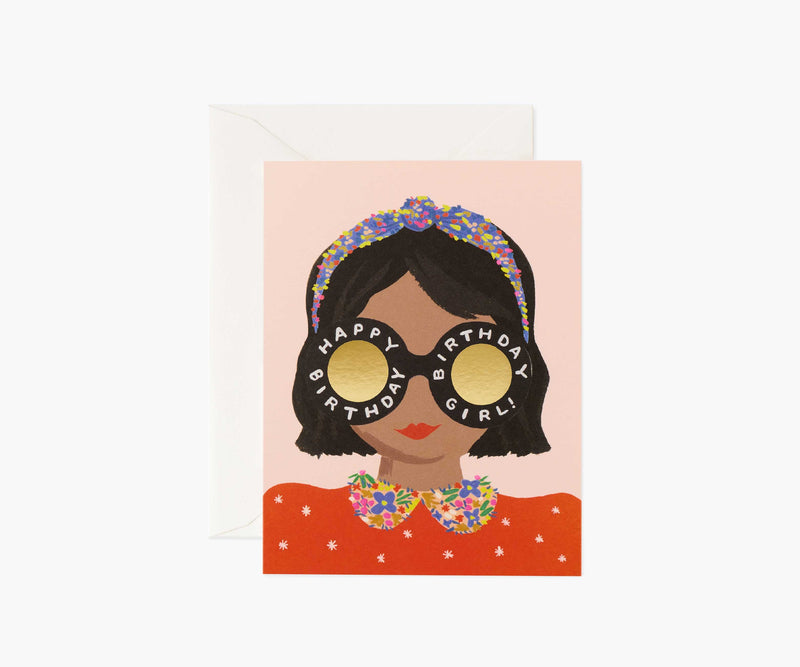 Tracy & Co Headband Birthday Girl Birthday Card - Single Card