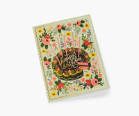 Tracy & Co Floral Cake Birthday Card - Single Card