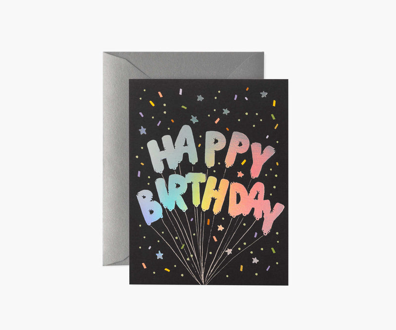 Tracy & Co Mylar Birthday Balloons Birthday Card - Single Card