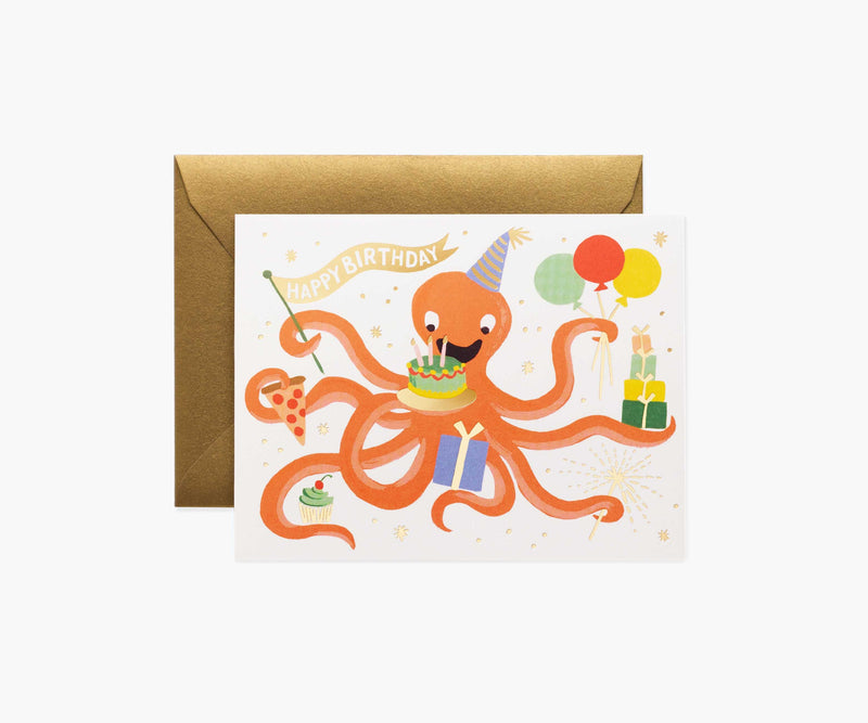 Tracy & Co Octopus Birthday Card - Single Card
