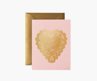 Tracy & Co Doily Valentine's Day Card - Single Card