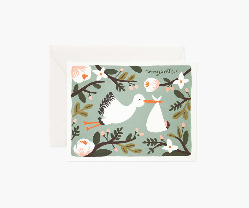 Tracy & Co Congrats Stork Baby Card - Single Card