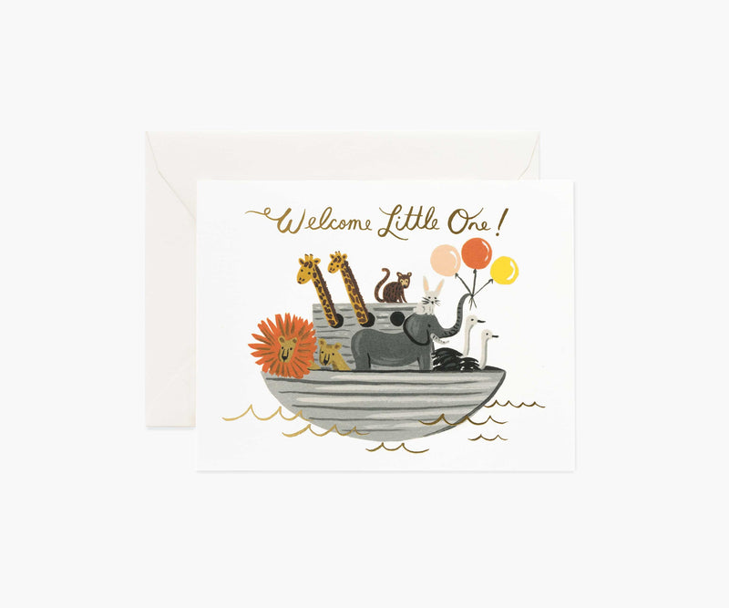 Tracy & Co Noah's Ark Baby Card - Single Card
