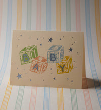 Tracy & Co Classic Baby Blocks Baby Card - Single Card