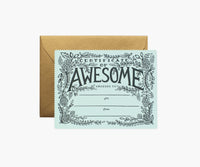 Tracy & Co Certificate of Awesome Love & Friendship Card - Single Card