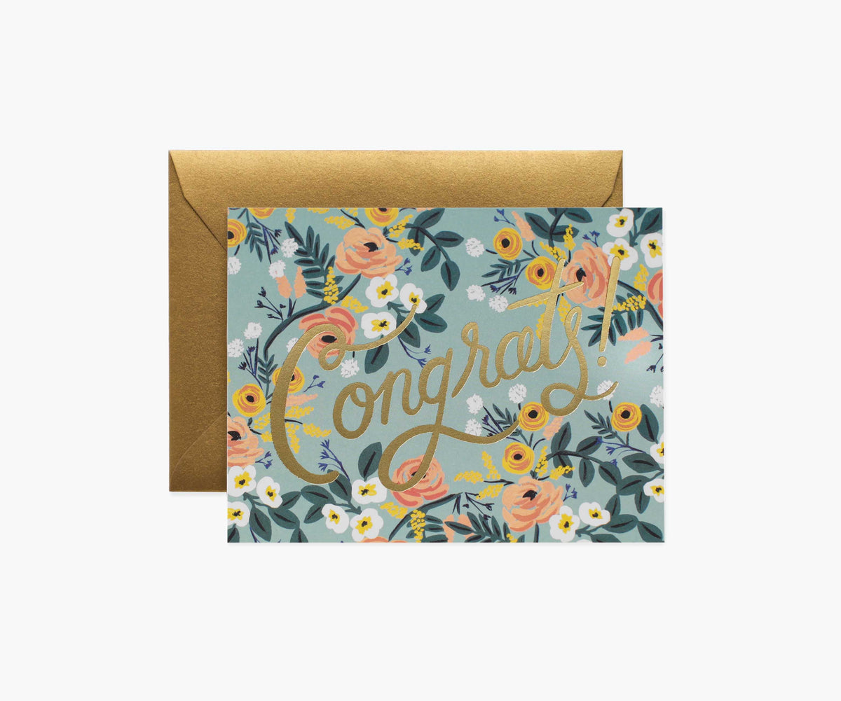 Tracy & Co Blue Meadow Congrats Card - Single Card