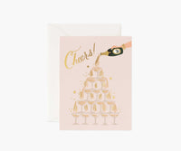 Tracy & Co Champagne Tower Cheers Wedding Card - Single Card