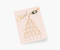 Tracy & Co Champagne Tower Cheers Wedding Card - Single Card