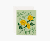 Tracy & Co Marigold Sympathy Card - Single Card