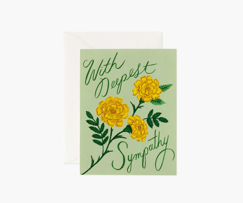 Tracy & Co Marigold Sympathy Card - Single Card