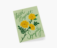 Tracy & Co Marigold Sympathy Card - Single Card