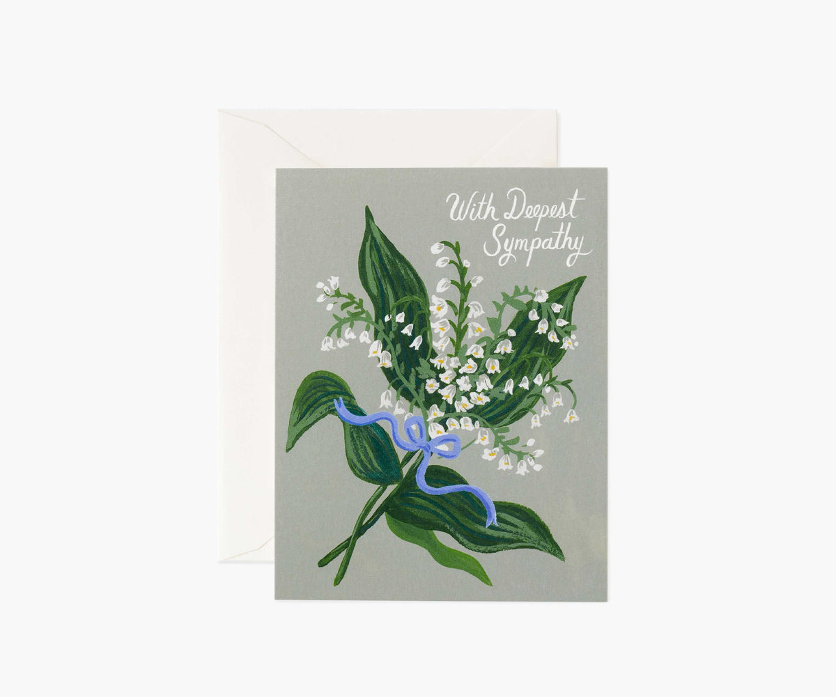 Tracy & Co Lily of the Valley Sympathy Card - Single Card