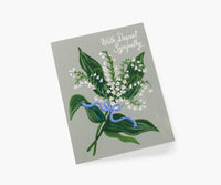 Tracy & Co Lily of the Valley Sympathy Card - Single Card