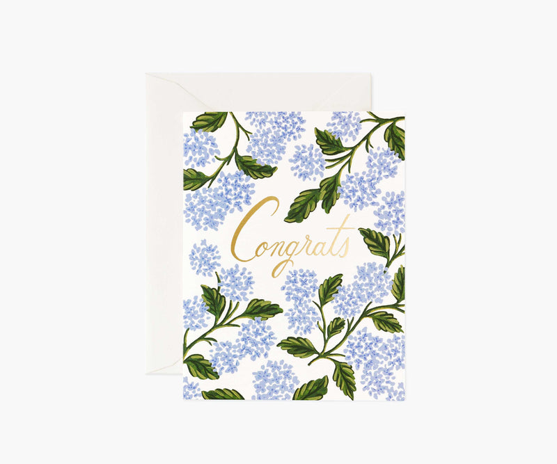 Tracy & Co Hydrangea Congrats Card - Single Card