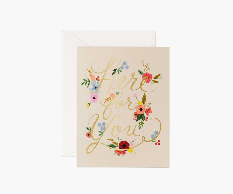 Tracy & Co Floral Here for You Sympathy Card - Single Card
