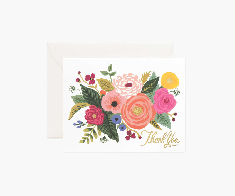 Tracy & Co Juliet Rose Thank You Card - Single Card