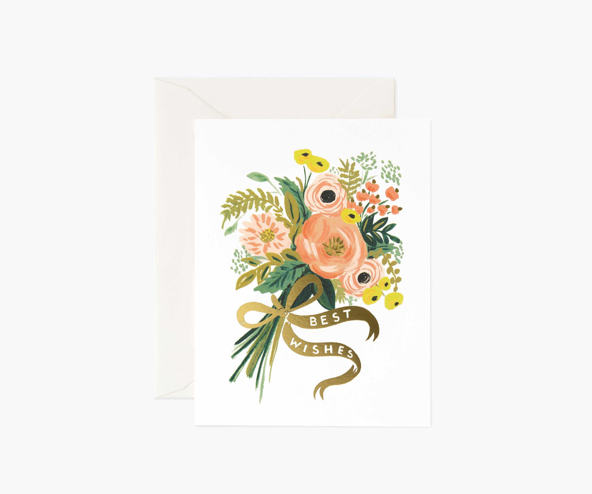 Tracy & Co Best Wishes Bouquet Wedding Card - Single Card