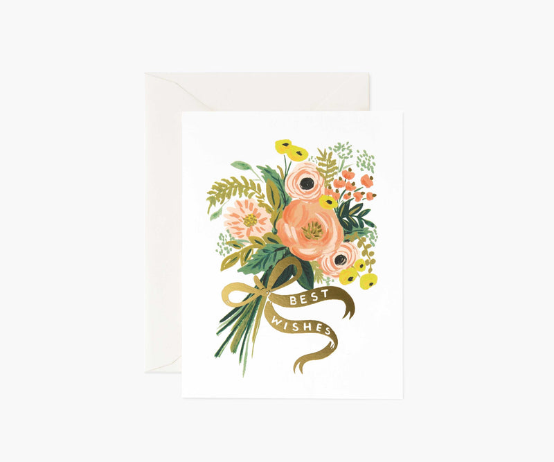 Tracy & Co Best Wishes Bouquet Wedding Card - Single Card