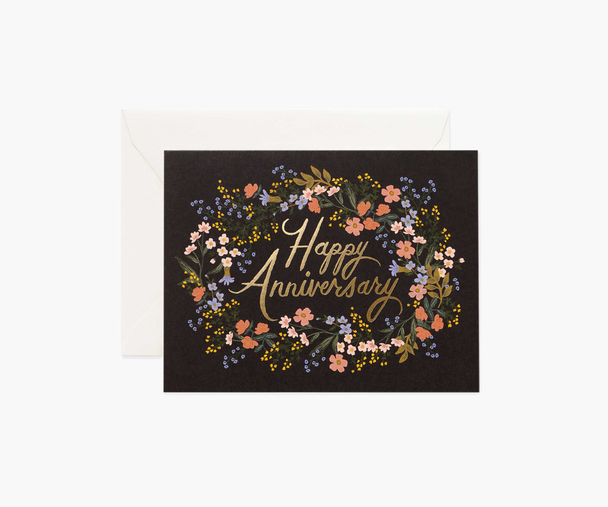 Tracy & Co Anniversary Wreath Anniversary Card - Single Card