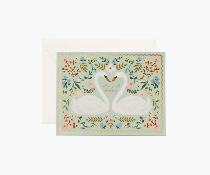 Tracy & Co Always & Forever Swans Wedding Card - Single Card