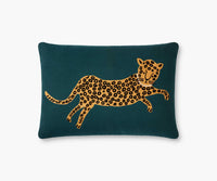 Tracy & Co Leopard Embroidered Pillow - Metallic Gold