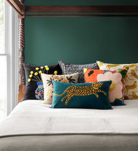 Tracy & Co Leopard Embroidered Pillow - Metallic Gold