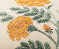 Tracy & Co French Marigold Embroidered Pillow - Natural