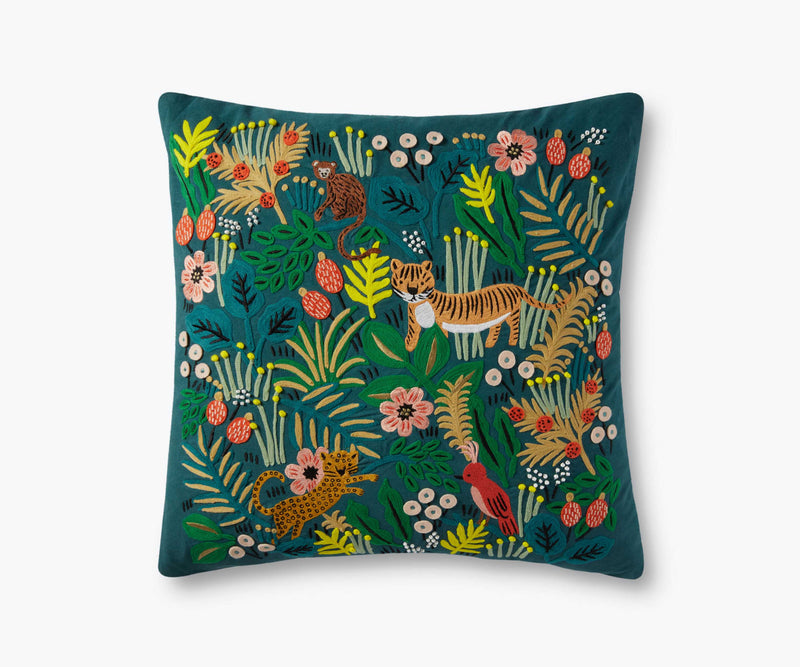 Tracy & Co Jungle Embroidered Pillow - Multi