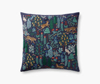 Tracy & Co Menagerie Forest Embroidered Pillow - Navy